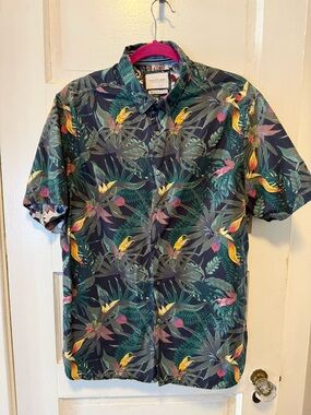 Cactus Navy Tropical Floral Button-Down Shirt